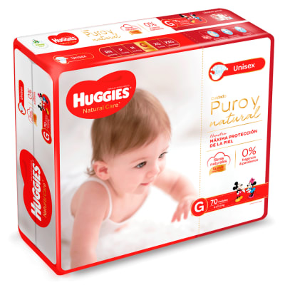 Pañal Huggies ROJOS G 70 Natural Care Pañal Huggies ROJOS G 70 Natural Care