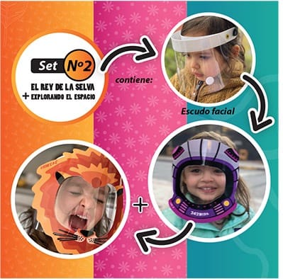 Escudo Facial 2: León + Astronauta Escudo Facial 2: León + Astronauta