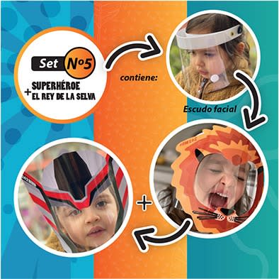 Escudo Facial 5: Superheroe + León Escudo Facial 5: Superheroe + León
