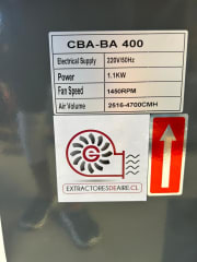 EXTRACTOR CENTRÍFUGO COCINA CBA-BA 400 1,1 KW, 220V