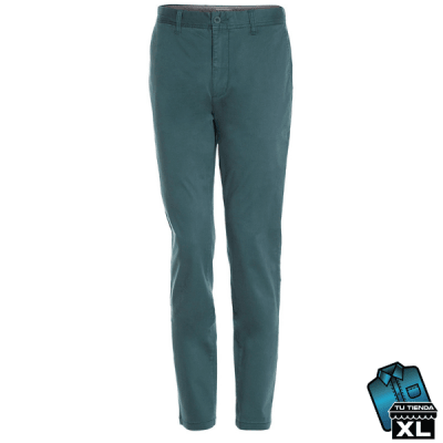 PANTALON FRENTE PLANO ELASTICADO VERDE MUSGO