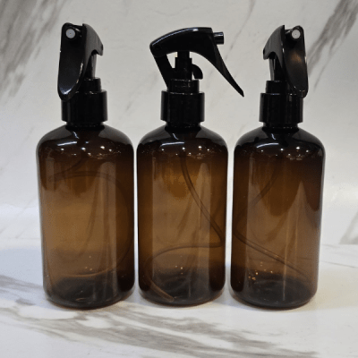 BOTELLA PET AMBAR 250 ML CON GATILLO PACK 10 UNIDADES