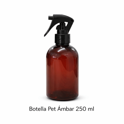 BOTELLA PET AMBAR 250 ML CON GATILLO