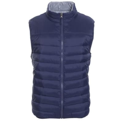 PARKA SIN MANGA REVERSIBLE AZUL - GRIS