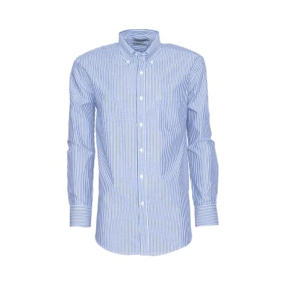 CAMISA FANTASIA PREMIUM 50 BLANCA LINEA AZUL LISTADA