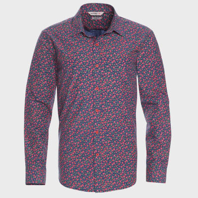 CAMISA ESTAMPADA SPORT DISEÑO FLOR ROJA