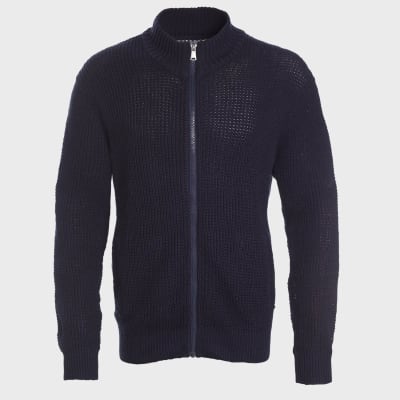 SWEATER PUNTO FULL CIERRE AZUL MARINO