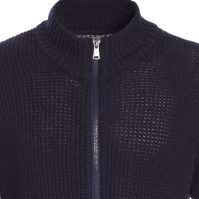 SWEATER PUNTO FULL CIERRE AZUL MARINO