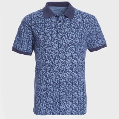 POLERA PIQUE ESTAMPADA AZUL DISEÑO