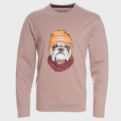POLERA MANGA LARGA BEIGE DISEÑO