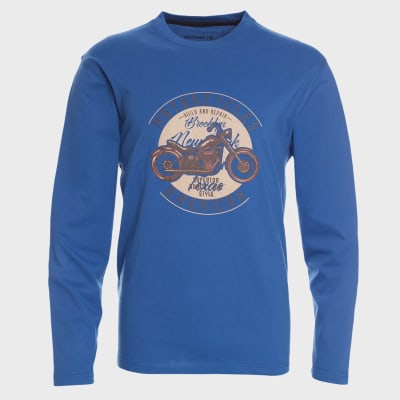 POLERA MANGA LARGA AZUL PIEDRA DISEÑO