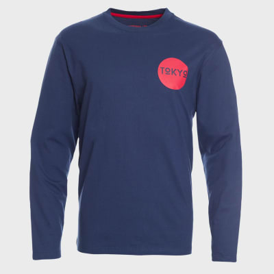 POLERA MANGA LARGA AZUL MARINO DISEÑO