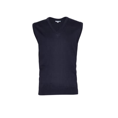 SWEATER CUELLO V SIN MANGA NEGRO