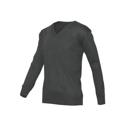 SWEATER CUELLO V MANGA LARGA GRIS OSCURO 3XL