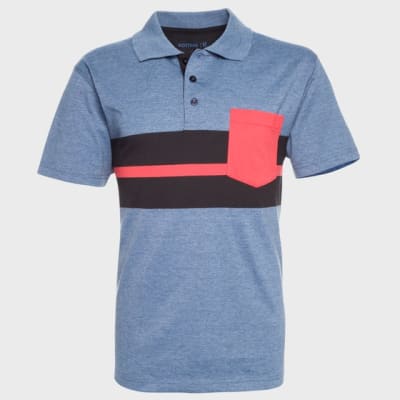 POLERA JERSEY LISTADA AZUL PIEDRA 4XL