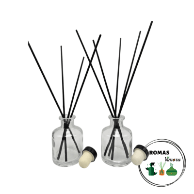 ENVASE DIFUSOR EN VARILLA (MIKADO) TRANSPATENTE REDONDO 50 ML PACK 10 UNIDADES