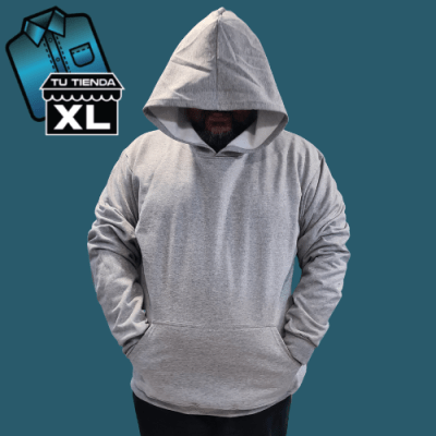 POLERON CANGURO GRIS CLARO