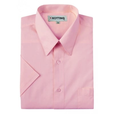 CAMISA LISA ROSADA MANGA CORTA