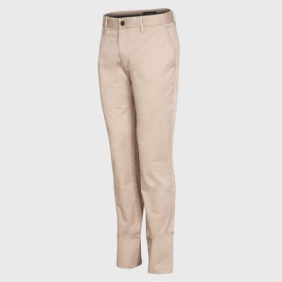 PANTALON FRENTE PLANO ELASTICADO BEIGE CLARO