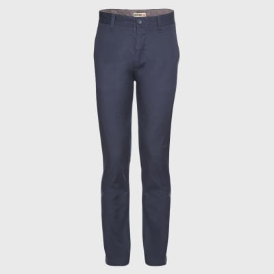 PANTALON FRENTE PLANO ELASTICADO AZUL MARINO