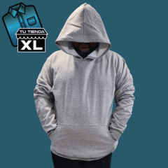 POLERON CANGURO GRIS CLARO