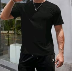 POLERA CUELLO REDONDO NEGRA