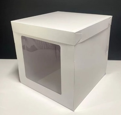 CAJA VISOR TORTA BLANCA (10 unidades)