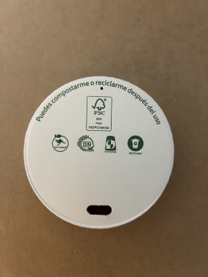 TAPA PARA VASO RIPPLE COMPOSTABLE 8oz (50 unidades)