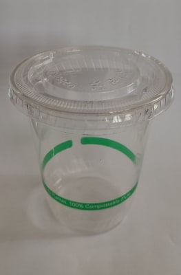 VASO COMPOSTABLE PLA CON TAPA PLANA (50 Unidades) VASO COMPOSTABLE PLA CON TAPA PLANA (50 Unidades)