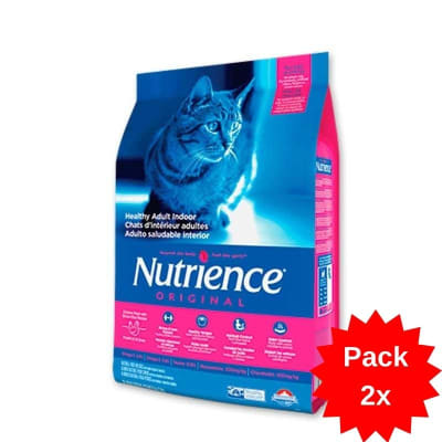 PACK X2 NUTRIENCE ORIGINAL CAT INDOOR/HAIRBALL 5KG