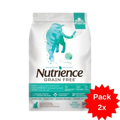 PACK X2 NUTRIENCE GRAIN FREE INDOOR 5KG