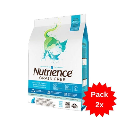 PACK X2 NUTRIENCE GRAIN FREE CAT PESCADO OCEANICO 5KG
