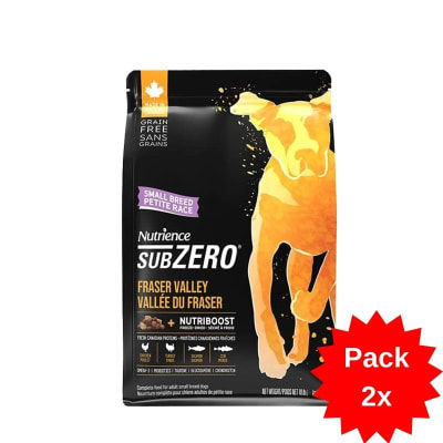 PACK X2 NUTRIENCE SUBZERO DOG FRASER VALLEY SMALL BITE 4.5KG