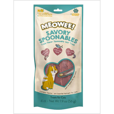 MEOWEE SPOON CHICKEN, SALMON AND DUCK, 4TB, 56GR