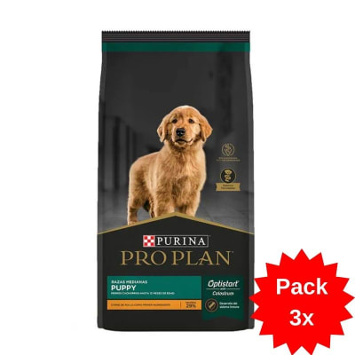 PACK 3X PRO PLAN DOG CACHORRO RAZA MEDIANA 12KG