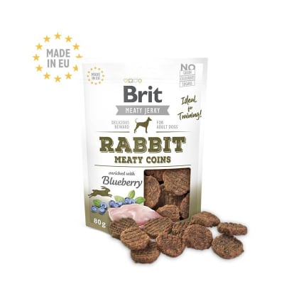 JERKY SNACK RABBIT MEATY COINS FOR DOGS 80gr
