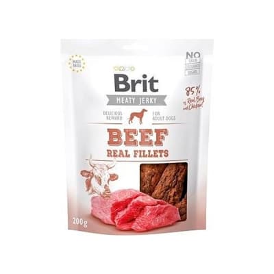 BRIT JERKY SNACK BEEF FILLETS FOR DOGS 200gr
