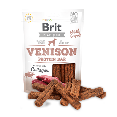 BRIT JERKY SNACK VENISON PROTEIN BAR FOR DOGS 200gr