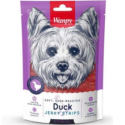 WANPY SOFT DUCK JERKY STRIPS 100GR1