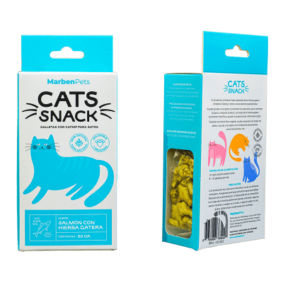 CATS SNACK. GALLETAS SALMÓN CON HIERBA GATERA 80 GR