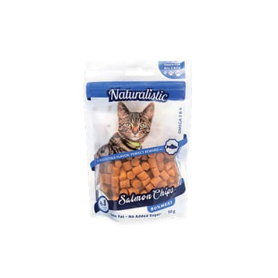 SALMON CHIPS FOR CATS, 50 GRS