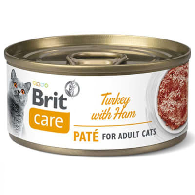 PATÉ DE PAVO Y JAMÓN PARA GATOS - BRIT CARE 70GR
