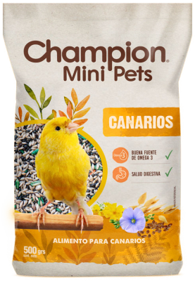 COMIDA PARA AVES CHAMPION MINI PETS CANARIOS 500 G