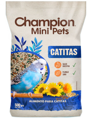 ALIMENTO PARA AVES CHAMPION MINI PETS CATITAS 500 G