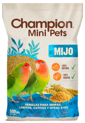 ALIMENTO PARA AVES CHAMPION MINI PETS MIJO 500 G1