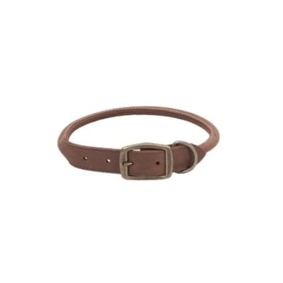 COASTAL CIRCLE-T COLLAR REDONDO CUERO RUSTICO CHOCOLATE