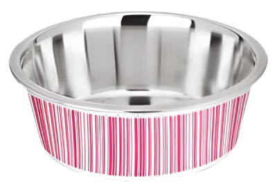KUMAR PLATO PERROS CON RAYAS ROSA 1600 ML