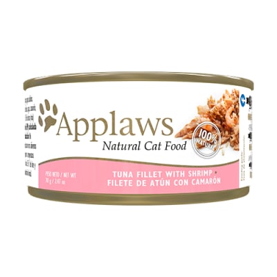 APPLAWS GATO FILETE DE ATUN-CAMARON CON CALDITO, 70 GR