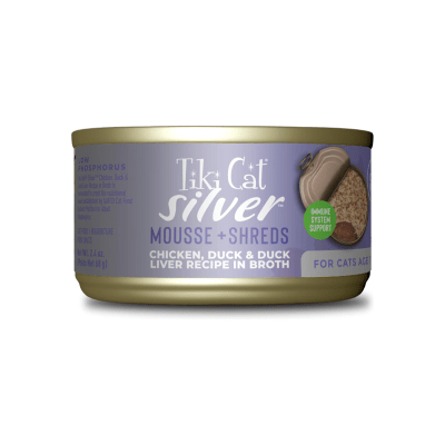 TIKI CAT SILVER CHICKEN, DUCK Y DUCK LIVER WET FOOD, 70 GR