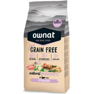 OWNAT JUST GRAIN FREE STERILIZED CAT 8 KG